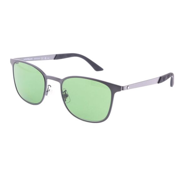 Montblanc MB0331S-002 Matte Black Modern Rectangular Sunglasses